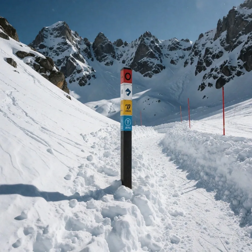 Señal de pista en un cruce de descensos