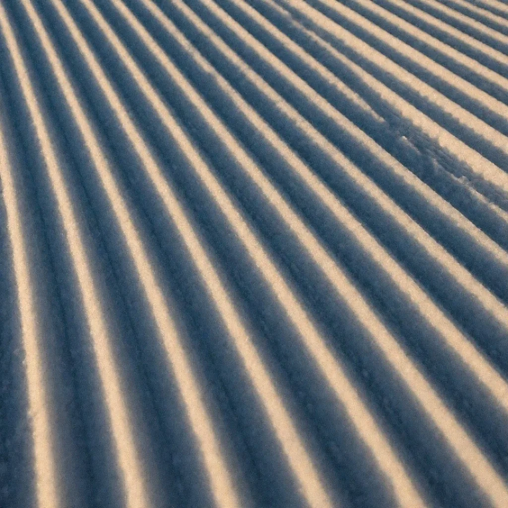 Textura de nieve pisada en pista andina